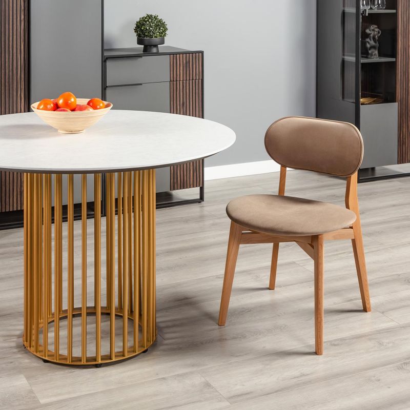 Стул R-Home Rasmus Diag бежевый/нат.бук BD-3070523 фото 3