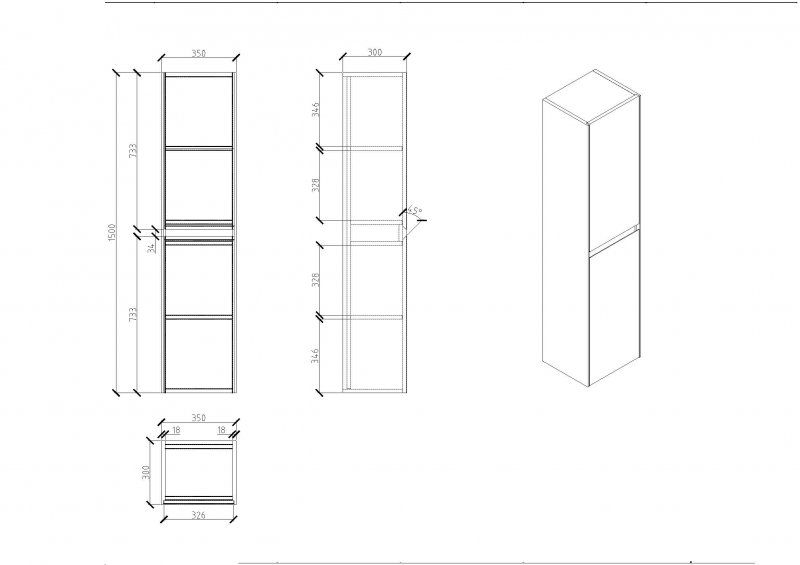 Пенал подвесной BelBagno PIETRA-1500-2A-SC-PT Stone