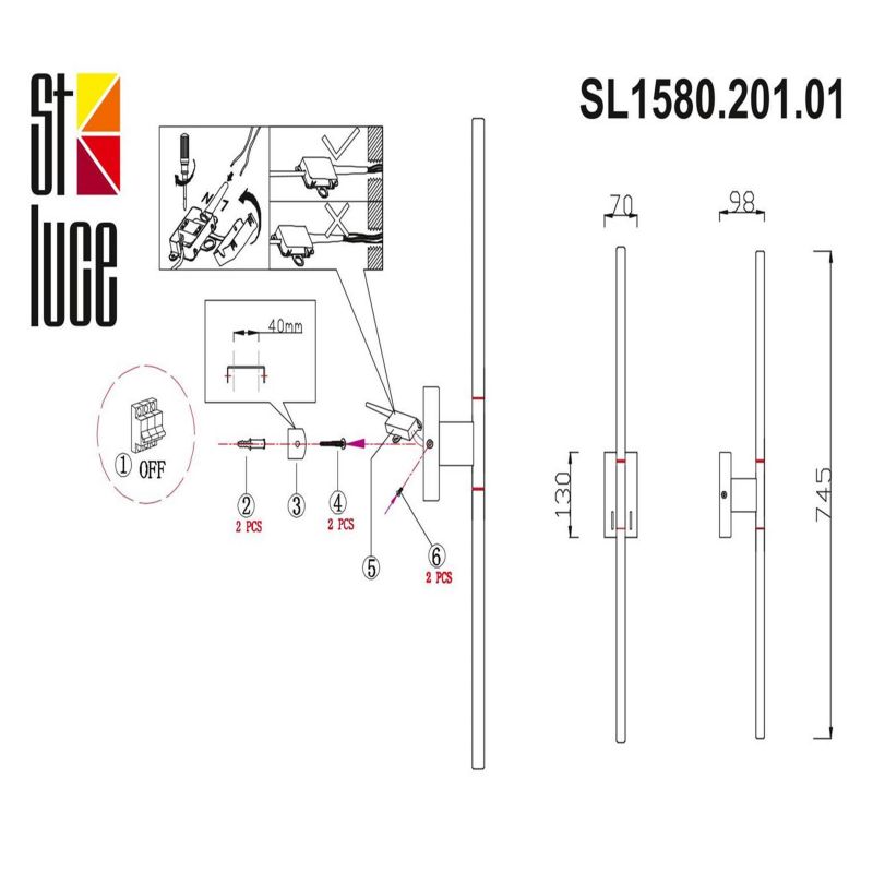 Настенный светильник ST Luce RALIO SL1580.201.01