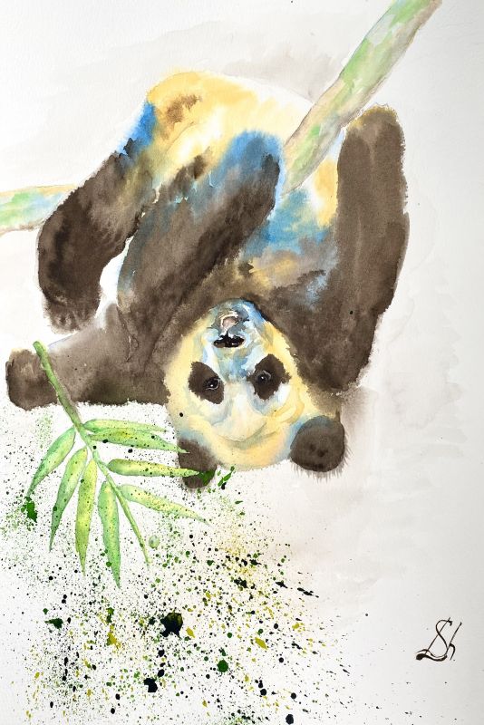 Картина "Триптих – Игривые панды" Лилия Шевелева