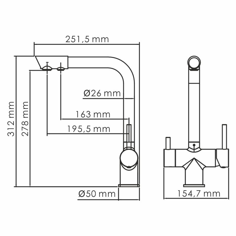 Смеситель для кухни WasserKraft A8357 белый Soft-touch