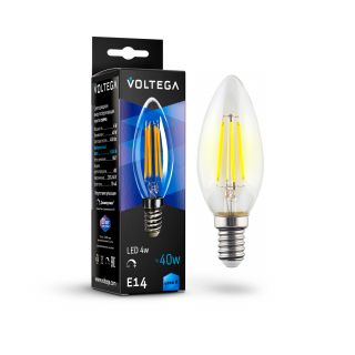 Лампа светодиодная Voltega Crystal Candle dim 5W VG10-C1E14cold5W-FD 8461