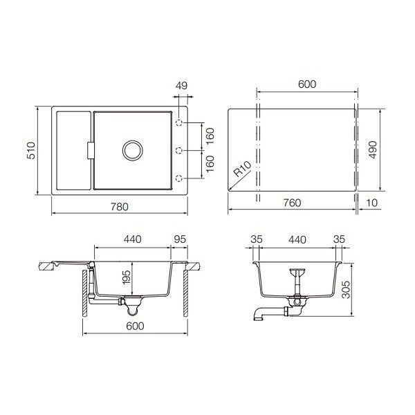 Мойка Schock Eton 60d Small 700914 пуро