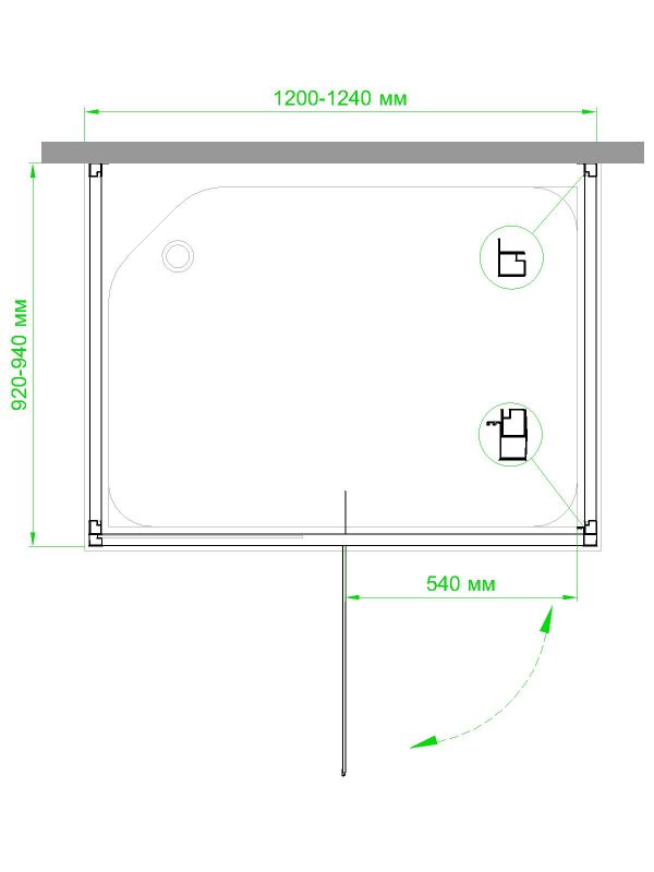 Душевой уголок Royal Bath HV 120x90x185, RB9120HV-C-CH-P фото 4