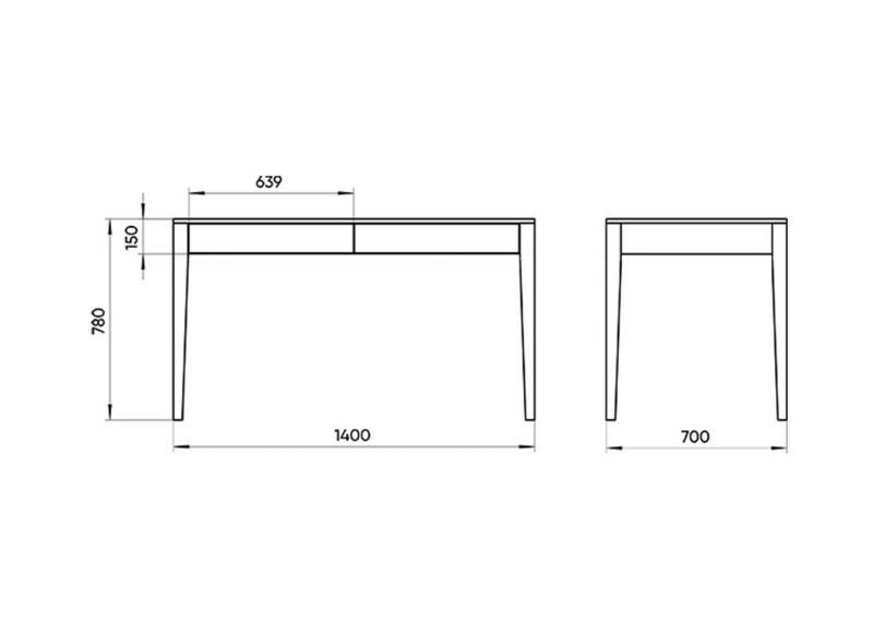 Стол письменный Ellipsefurniture Fjord FJ010101180101