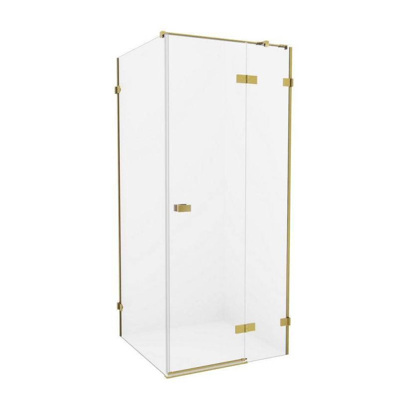 Душевой уголок New Trendy AVEXA GOLD BRUSHED 120x90 EXK-1769, профиль золотой, стекло прозрачное фото 1