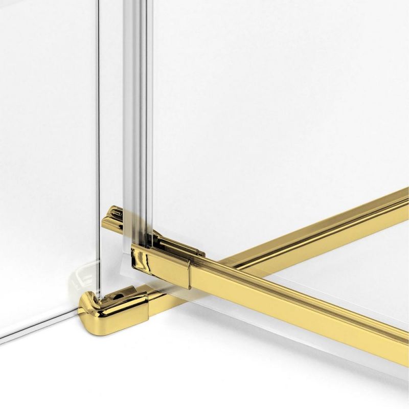 Душевой уголок New Trendy AVEXA GOLD BRUSHED 120x90 EXK-1769, профиль золотой, стекло прозрачное фото 12