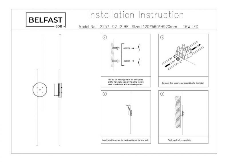 Светильник настенный Belfast Medway 2257-92-2 BR