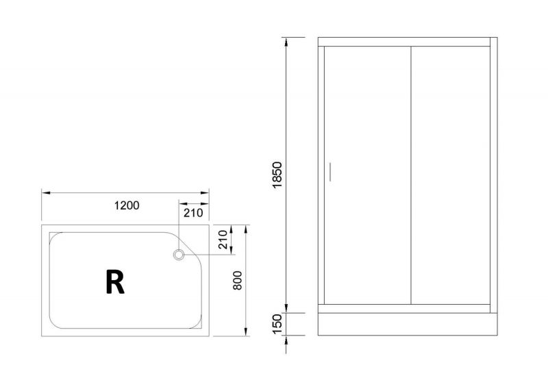 Душевой уголок Royal Bath RB8120HP-T-BL, 80х120 см, R фото 4