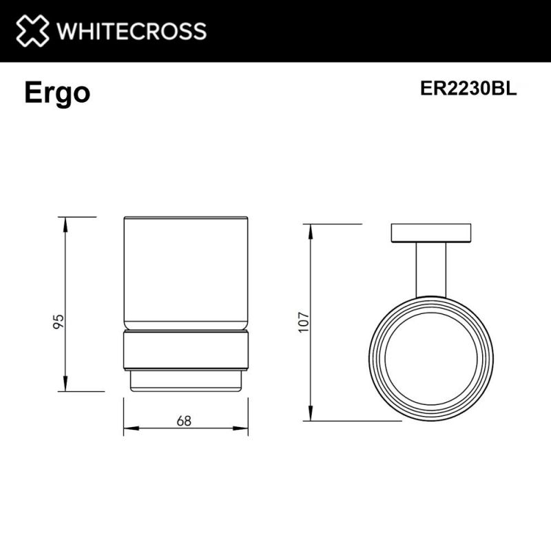 Стакан подвесной WHITECROSS Ergo ER2230BL, черный матовый