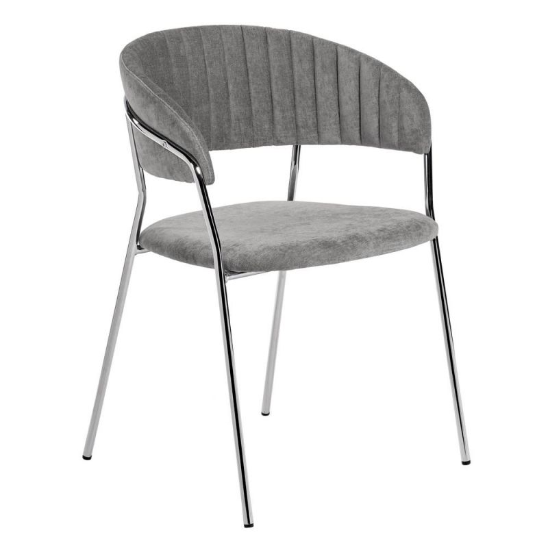 Комплект из 2-х стульев BRADEX Home Turin серый вельвет с хромированными ножками BD-3072975 фото 7