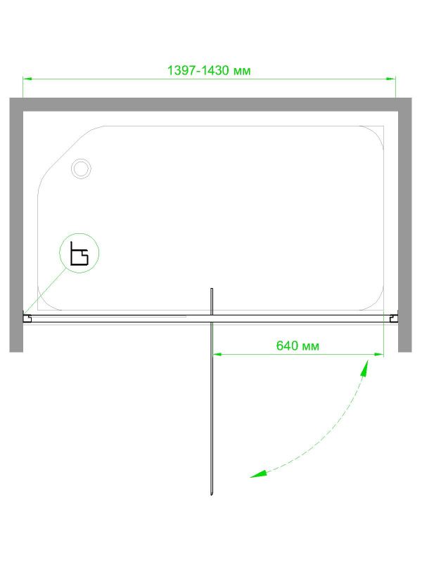 Душевая дверь Royal Bath HV 140x185, RB140HV-C-CH фото 3