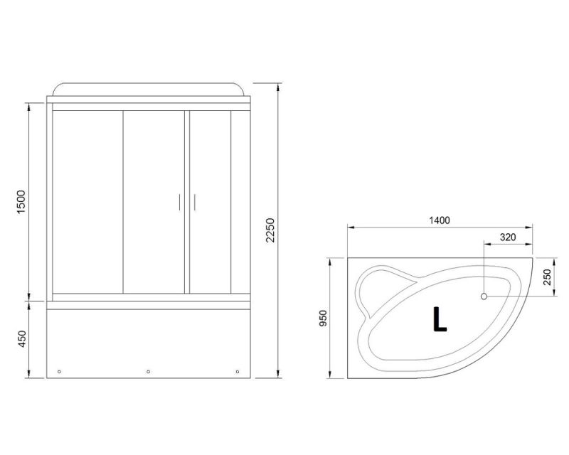 Душевая кабина Royal Bath ALP RB140ALP-T-L 95x140