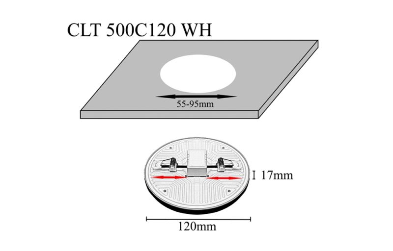 Светильник встроенный Crystal Lux 15W CLT 500C120 WH 3000K