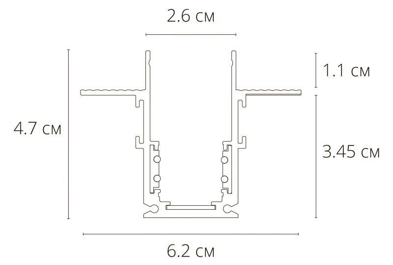 Шинопровод встраиваемый (трек) 1м Arte Lamp Linia-accessories A470106