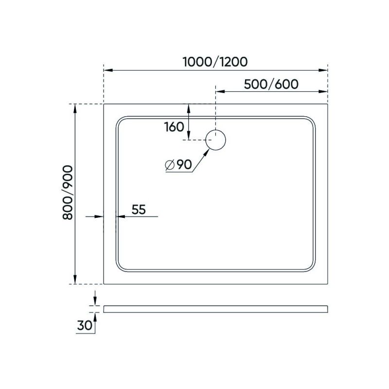 Душевой поддон Veconi Tezeo stone TZ09-10090PR-01-19C3 100x90