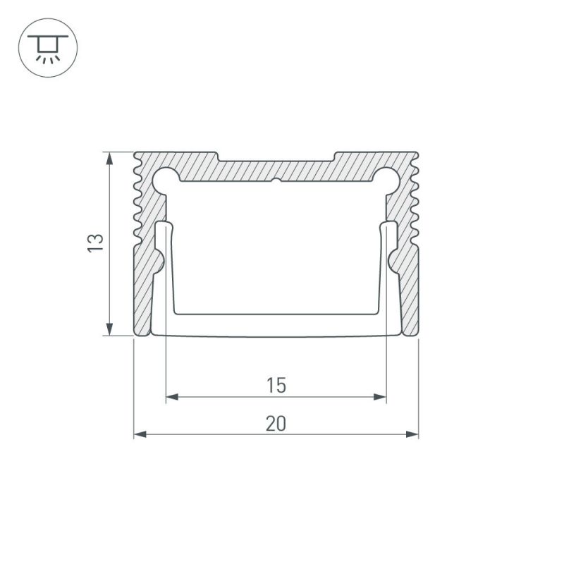 Профиль SL-SLIM20-H13-2000 WHITE (Arlight, Алюминий) фото 3