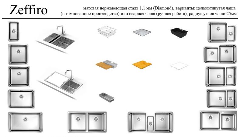 Кухонная мойка Kantera Zeffiro 44697