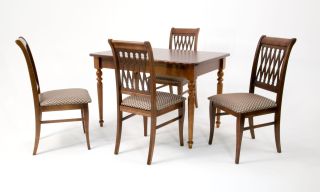 Обеденная группа Вивальди 120 со стульями Рич/ ромб коричневый, Орех F514081W00X4R001404W14