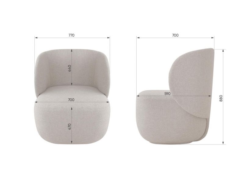 Кресло Ellipsefurniture Ellipse E5.1 (бежевый, букле) KP010201130301 фото 9