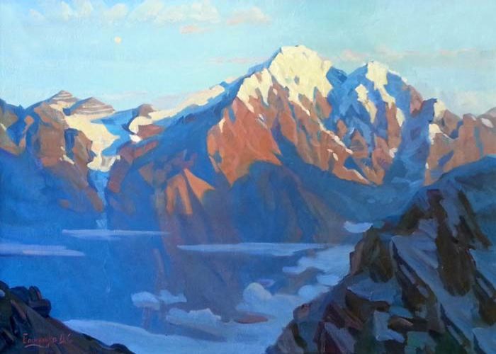 Картина "Снежные вершины" 60x80 Елисеенко Денис