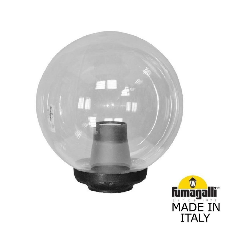 Уличный фонарь на столб Fumagalli GLOBE 250 черный, прозрачный G25.B25.000.AXF1R