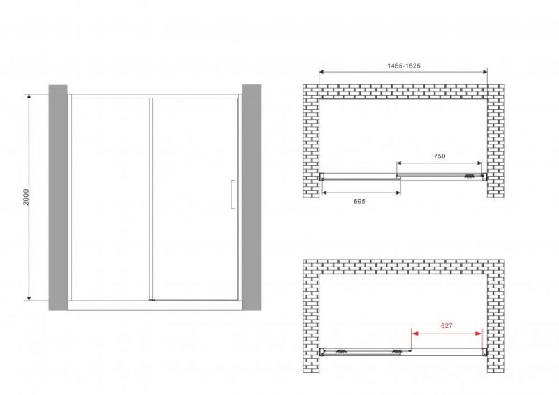 Душевая дверь Abber Komfort AG93150B 150 см