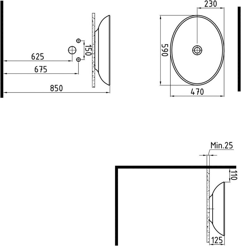 Раковина-чаша Bien Harmony HRLG05901FD0W5000 59 см