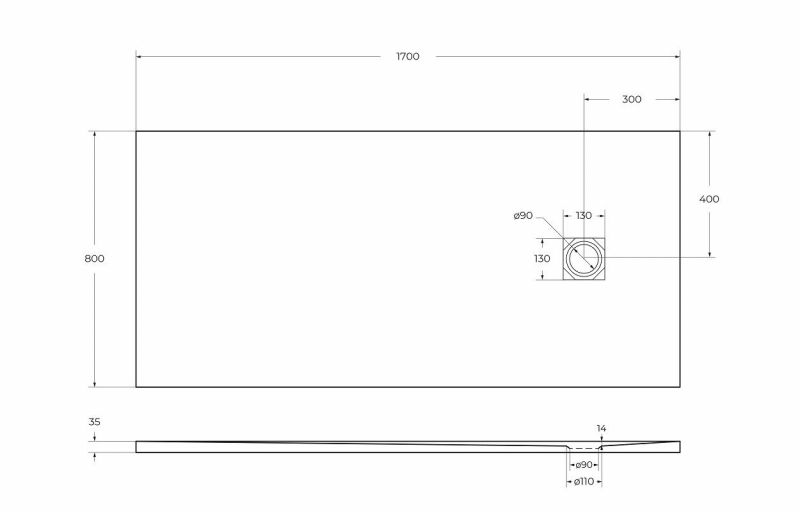Душевой поддон BelBagno UNO TRAY-MR-UNO-AH-170/80-35-W-CR, 170х80 см фото 3