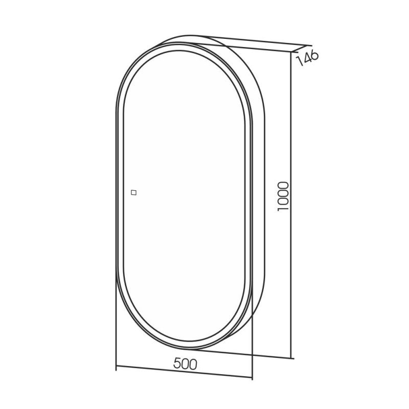 Зеркальный шкаф ABBER Kontur AG6339S, 50х100 см, с подсветкой