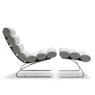 Кресло с оттоманкой Sotogrande Sinus Lounge белое, кожа BD-3053356