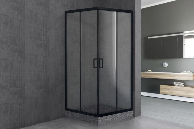 Душевой уголок Royal Bath HPD RBHPD-T-BL  115, профиль черный, стекло прозрачное фото 1