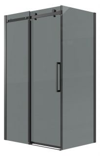 Душевой уголок Grossman Classic 120.K33.04.1490.21.10, 140х90 см, профиль черный матовый, стекло тонированное