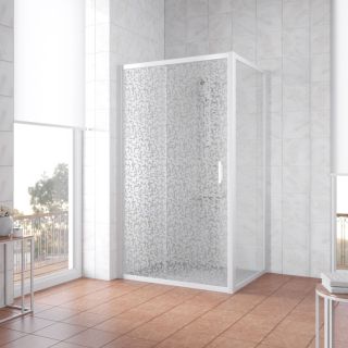 Душевой уголок Vegas Glass ZP+ZPV 150х90 01 R03, профиль белый, стекло с узором