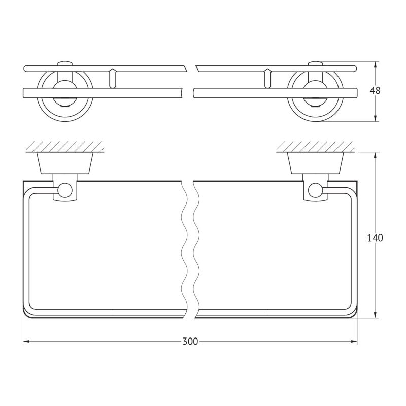 Полка с держателями 30 cm FBS Vizovice VIZ 013