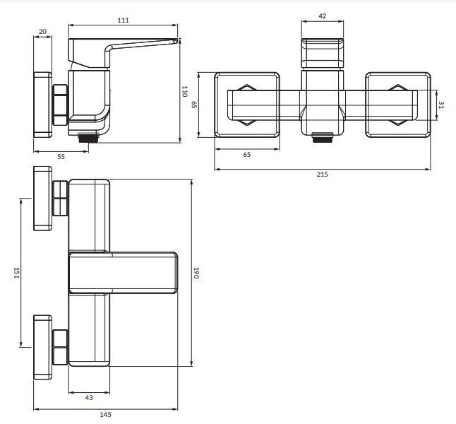 Смеситель для душа Omnires Parma PM7440CR