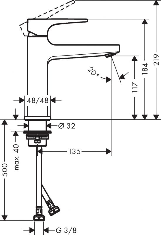 Смеситель Hansgrohe Metropol 74507000 для раковины