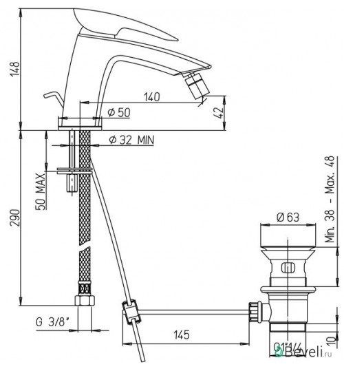 Смеситель для биде Paini Spider SRCR3062SKM