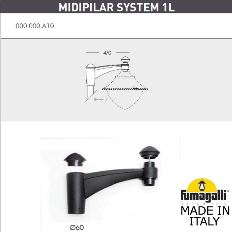 Парковый фонарь  Fumagalli VIVI черный, прозрачный V50.365.A10.AXH27