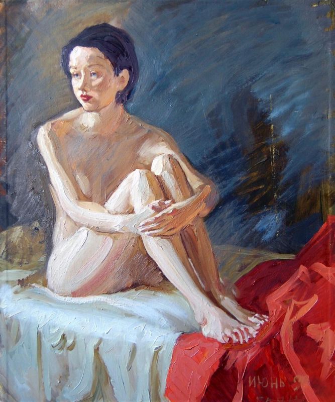 Картина "Девушка, обхватившая колени" Гаянэ Добровольская