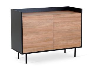 Тумба с дверцами ОГОГО Обстановочка Look BD-2546409, черный/светлое дерево