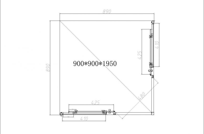 Душевой уголок Vincea Slim-N VSS-4SN900CL 900*900 хром