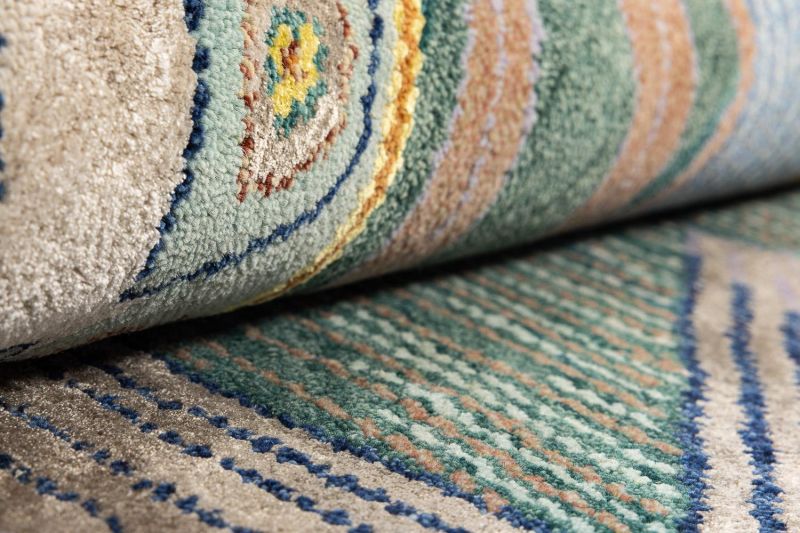 Индийский ковер из шерсти, бамбукового шёлка и хлопка Carpet «UNSTRING» LES5094-PBLU-LSMIST 240 x 300 см фото 11