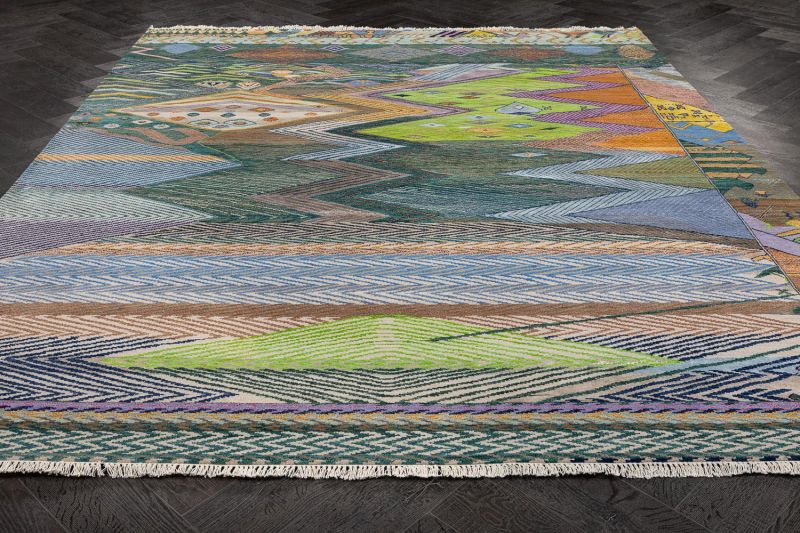 Индийский ковер из шерсти, бамбукового шёлка и хлопка Carpet «UNSTRING» LES5094-PBLU-LSMIST 240 x 300 см фото 9