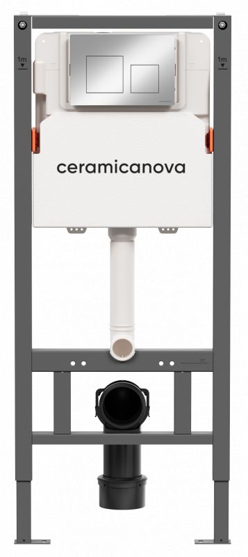 Инсталляция для унитазов Ceramica Nova Balance CN121002CH с кнопкой смыва Square, хром глянцевый фото 1