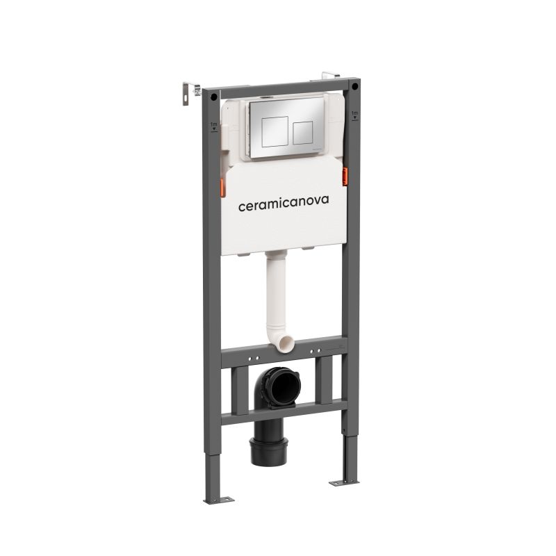 Инсталляция для унитазов Ceramica Nova Balance CN121002CH с кнопкой смыва Square, хром глянцевый фото 2