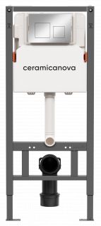 Инсталляция для унитазов Ceramica Nova Balance CN121002CH с кнопкой смыва Square, хром глянцевый