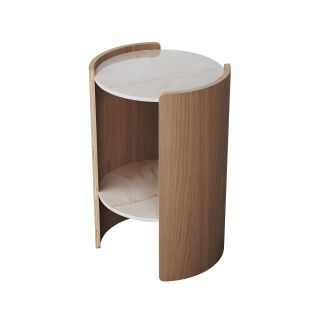 Столик Ellipsefurniture Lagom Stone D 43 см высота 64 см (камень LC, натуральный дуб) LG016614113