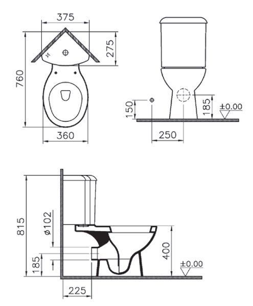 Унитаз-компакт Vitra Arkitekt 9754B003-7201 с микролифтом