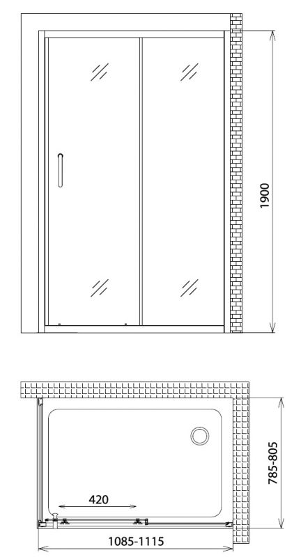 Душевой уголок Gemy Victoria 110x80, S30191D-A80